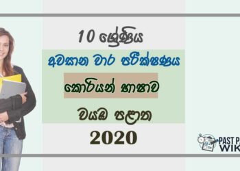 Grade 10 Korean 3rd Term Test Paper 2020 - North western Province