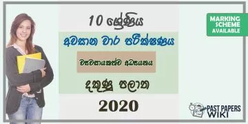 Grade 10 Entrepreneurship Studies 3rd Term Test Paper with Answers 2020 Sinhala Medium - Southern Province