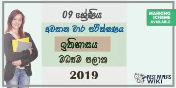 Grade 09 History 3rd Term Test Paper With Answers 2019 Sinhala Medium - Central Province