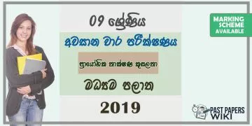 Grade 09 Practical And Technical Skill 3rd Term Test Paper With Answers 2019 Sinhala Medium - Central Province