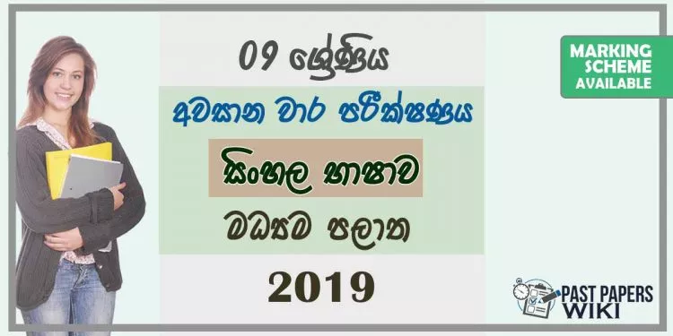 Grade 09 Sinhala Language 3rd Term Test Paper With Answers 2019 Sinhala Medium - Central Province