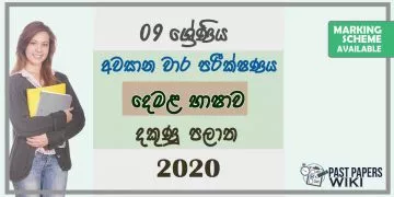 Grade 09 Tamil Language 3rd Term Test Paper With Answers 2020 - Southern Province