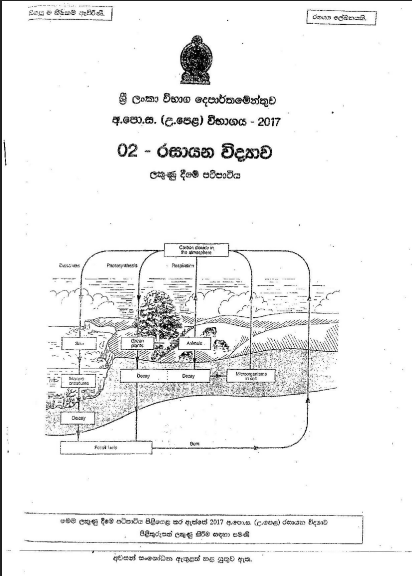 Official G.C.E. 2017 A/L Chemistry Answer Sheet Sinhala Medium PDF