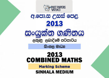 2013 A/L Combined Maths Marking Scheme | Sinhala Medium