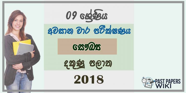 Grade 09 Health And Physical Education 3rd Term Test Paper 2018 Sinhala Medium - Southern Province