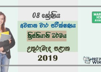 Grade 08 Christianity 3rd Term Test Paper With Answers 2019 Sinhala Medium - North Central Province