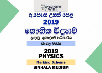 2019 A/L Physics Marking Scheme | Sinhala Medium
