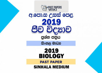 2019 A/L Biology Past Paper (New) | Sinhala Medium
