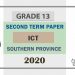 Grade 13 Information And Communication Technology 2nd Term Test Paper 2020 | Southern Province