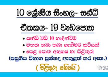 Grade 10 Sinhala Unit 19 | Sandhi