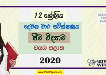 Grade 12 Biology 2nd Term Test Paper 2020 North Western Province