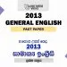 2013 A/L General English Past Paper