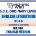 2016 O/L English Literature Marking Scheme | English Medium