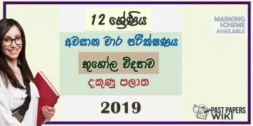 Grade 12 Geography 3rd Term Test Paper 2019 Southern Province