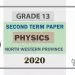 Grade 13 Physics 2nd Term Test Paper 2020 North Western Province