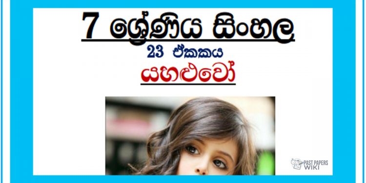 Grade 07 Sinhala Unit 23 | Yahaluwo