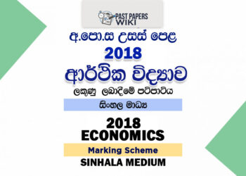 2018 A/L Economics Marking Scheme | Sinhala Medium