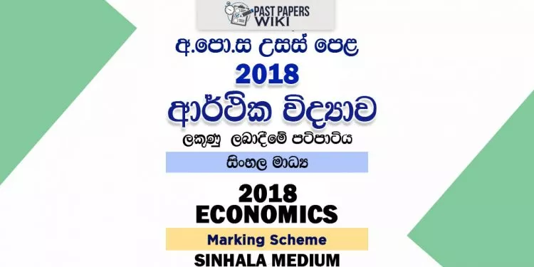 2018 A/L Economics Marking Scheme | Sinhala Medium