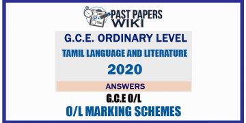 O/L Tamil Language And Literature Marking Scheme 2020
