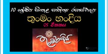 Sinhala Sahithya Rasasvadaya | Thunman Handiya - Grade10 Vichara