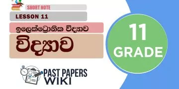 Electronic - Grade 11 Science Lesson 11 | Short Note