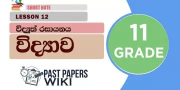 Vidyuth Rasayanaya - Grade 11 Science Lesson 12 | Short Note