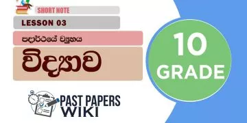 Padarthaye Viyuhaya - Grade 10 Science Lesson 03 | Short Note