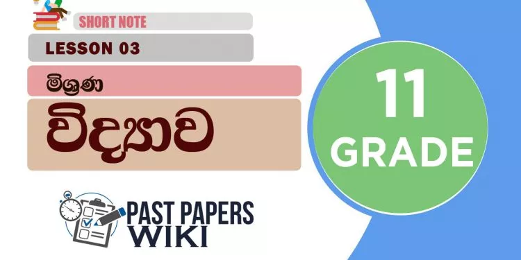 Mishrana - Grade 11 Science Lesson 03 | Short Note