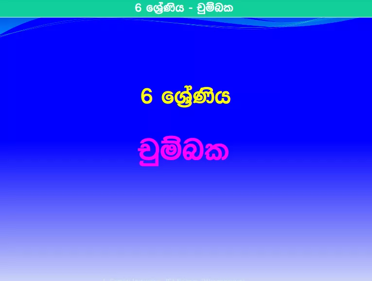 Chumbaka - Grade 06 Science Lesson 07 | Short Note