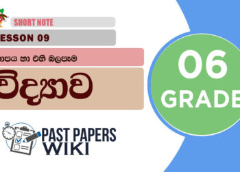 Thapaya Ha Ehi Balapem - Grade 06 Science Lesson 09 | Short Note