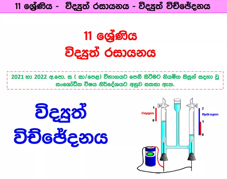 Vidyuth Vichchedanaya - Grade 11 Science Lesson 12 | Short Note