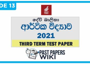 Devi Balika vidyalaya Economics 3rd Term Test paper 2021 - Grade 13