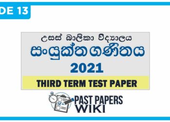 Girl's High School Combined Mathametics 3rd Term Test paper 2021 - Grade 13