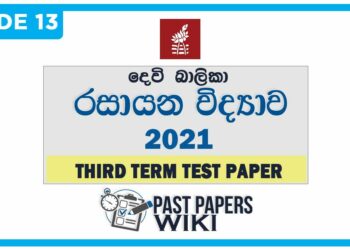 Devi Balika vidyalaya Chemistry 3rd Term Test paper 2021 - Grade 13