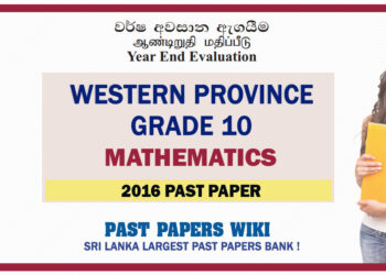Western Province Grade 10 Mathematics Third Term Paper 2016 – English Medium