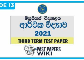 Musaeus College Economics 3rd Term Test paper 2021 - Grade 13