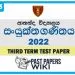 Ananda College Combined Mathametics 3rd Term Test paper 2022 - Grade 13 | English Medium