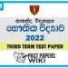 Ananda College Physics 3rd Term Test paper 2022 - Grade 13