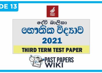 Devi Balika vidyalaya Physics 3rd Term Test paper 2021 - Grade 13