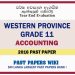 Western Province Grade 11 Accounting Third Term Paper 2016 – Sinhala Medium