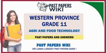 Western Province Grade 11 Agri And Food Technology Past Papers - Sinhala Medium