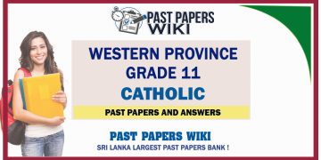 Western Province Grade 11 Catholic Past Papers - Sinhala Medium