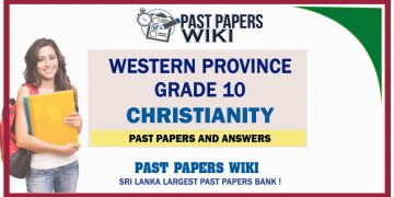 Western Province Grade 10 Christianity Past Papers - English Medium