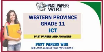 Western Province Grade 11 ICT Past Papers - Sinhala Medium