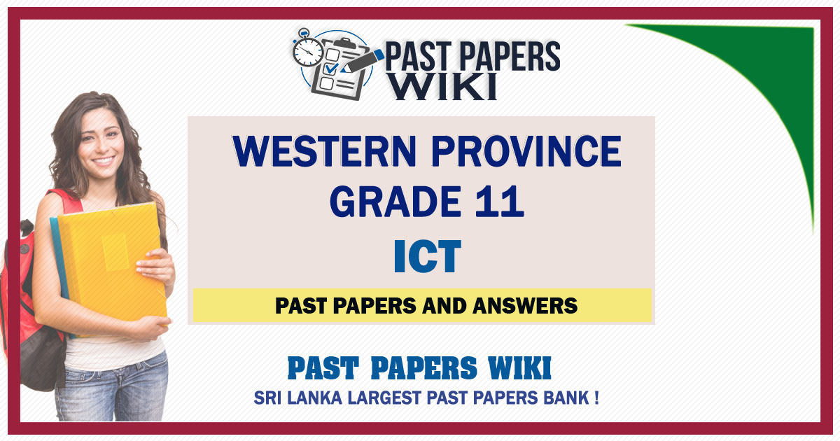 Western Province Grade 11 ICT Past Papers - Sinhala Medium