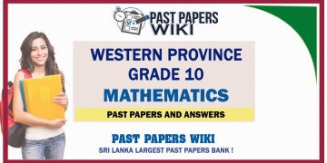 Western Province Grade 10 Mathematics Past Papers - Sinhala Medium