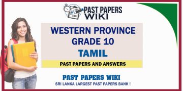 Western Province Grade 11 Tamil Past Papers - Sinhala Medium