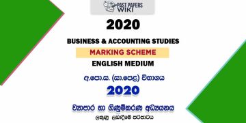 2020 O/L Business & Accounting Studies Marking Scheme | English Medium