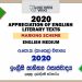 2020 O/L Appreciation of English Literary Texts Marking Scheme
