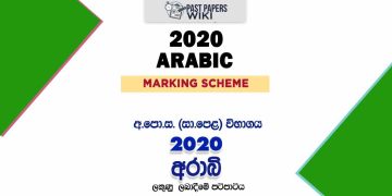2020 O/L Arabic Marking Scheme